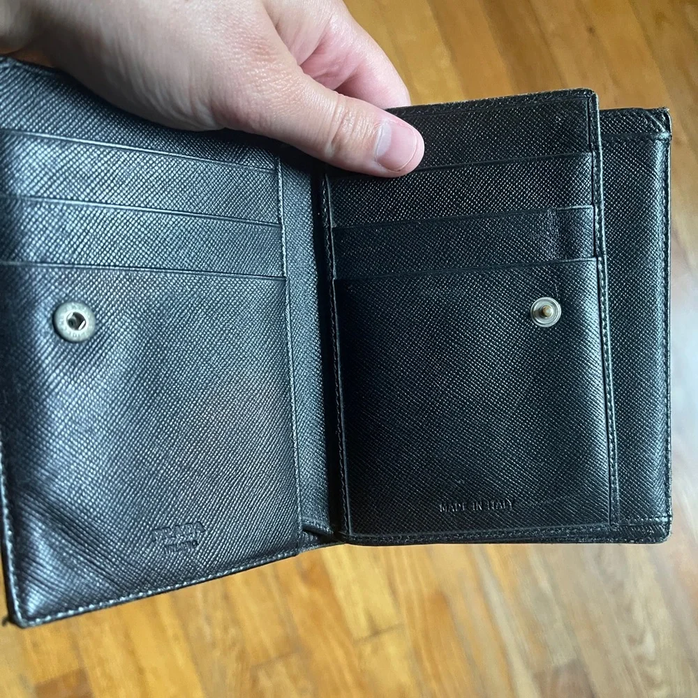 Sold!   ❌ Prada nylon wallet black bifold authentic leather - Picture 9 of 16